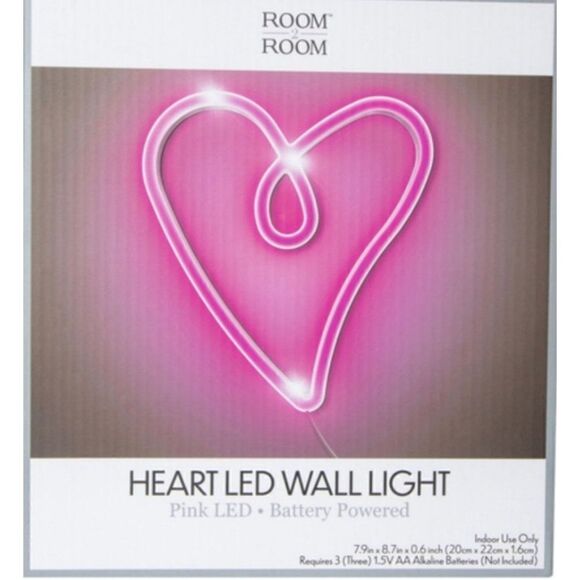 NEW Heart Neon Sign LED Wall Decor Lamp Girls Battery Operated - Picture 3 of 5